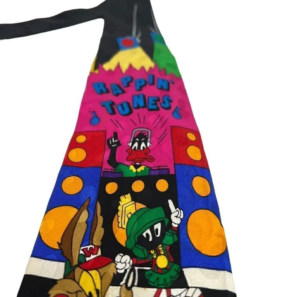 Vintage Looney Tunes silk tie “rappin tunes” 1993